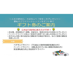 ドリームモータースクール プライベートレッスン GIFT TICKET(昭和校限定） 1時間分×3枚