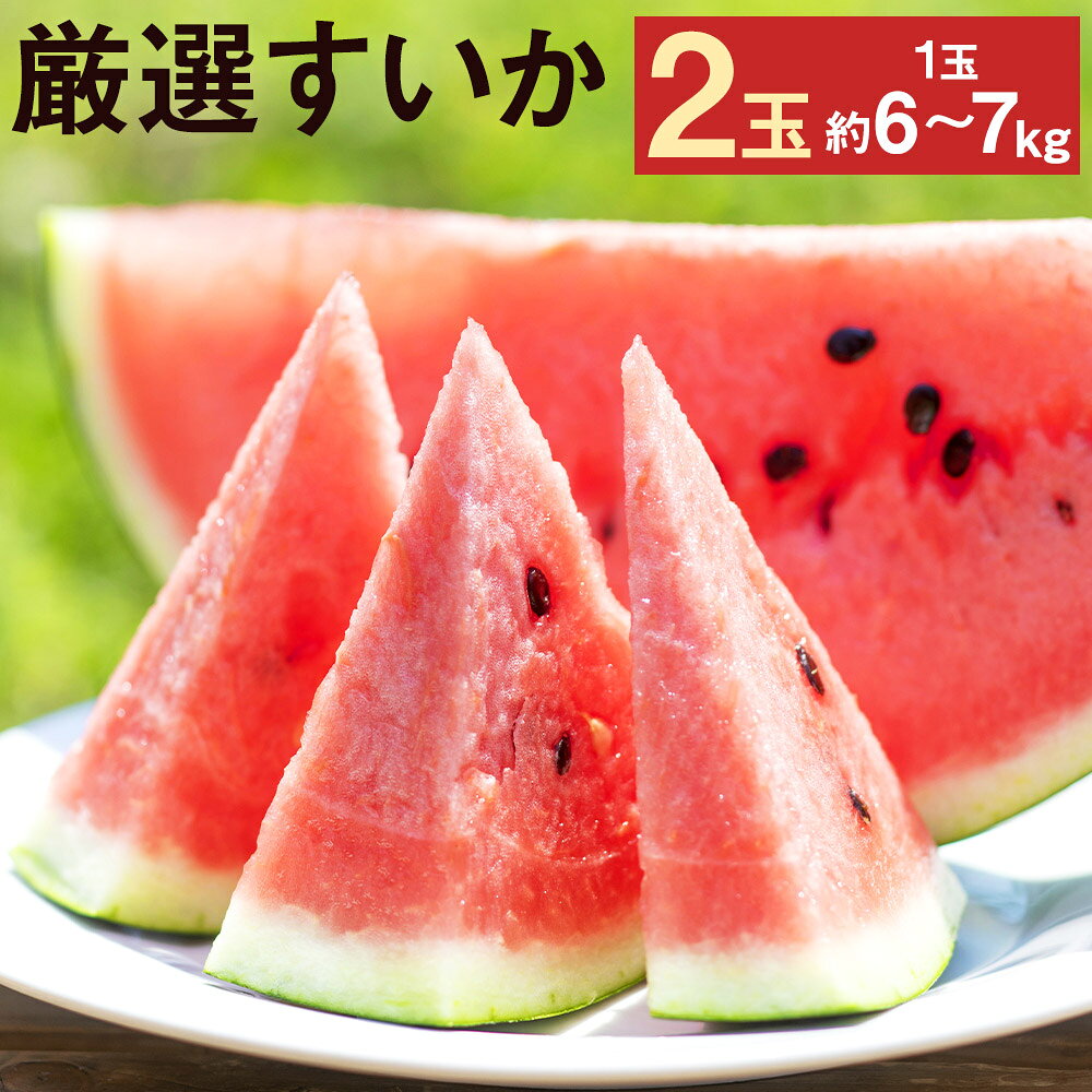 【ふるさと納税】厳選 すいか 約6〜7kg×2玉 【メロンドーム】 品種おまかせ ランダム 果物 フルーツ スイカ 西瓜 九州産 熊本県産 送料無料【2026年5月中旬より順次発送予定】【先行予約】