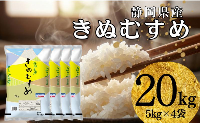 米 静岡きぬむすめ 20kg（5kg×4） お米 白米 コメ 精米 きぬむすめ 静岡県産 袋井市 静岡県