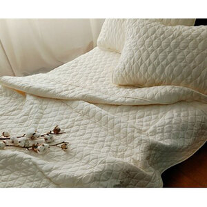 ＜セミダブル＞kinacoオーガニックコットンガーゼ敷パッド　120×205　IV1枚　OG-2SW