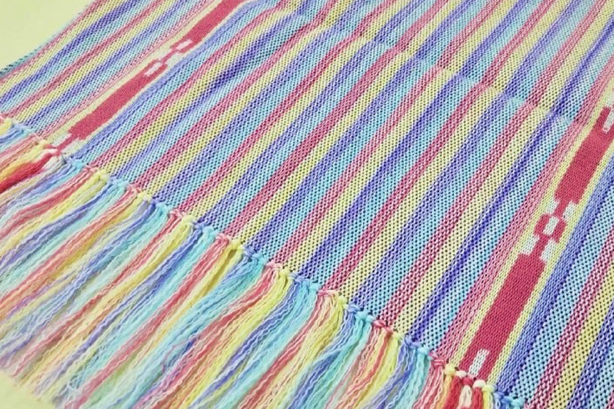 【数量限定】沖縄の伝統織物　ミンサー織り「ストール」綿100％