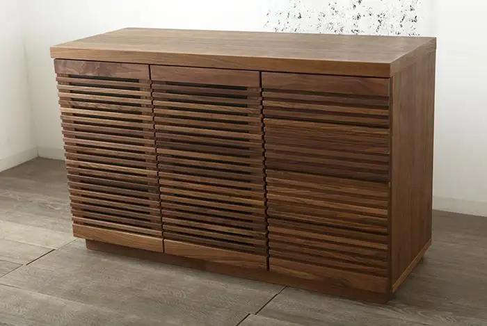 大川家具 ジャギー120リビングボード ウォールナット 台輪