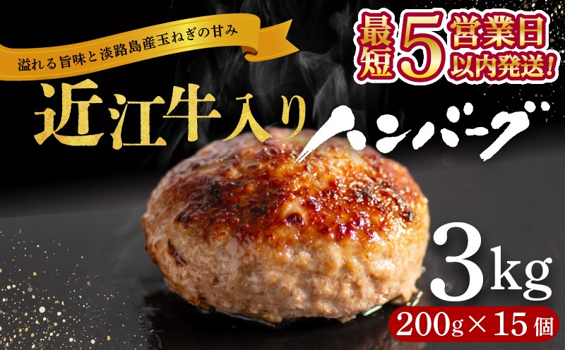 
                  ＼ランキング1位獲得／ 近江牛 入り ハンバーグ 3kg (200g×15個) 近江牛 と 淡路島産 玉ねぎ 使用 合い挽きハンバーグ 和牛 冷凍 牛肉ハンバーグ 真空 小分け 個包装 はんばーぐ 合挽き ふるさと納税 ランキング 牛肉 豚肉 ビーフ ポーク 豚肉ハンバーグ はんばーぐ 挽肉 hannba-gu お弁当 お肉 ミンチ肉 にく おにく hamba-gu 竜王町 滋賀県 ぎゅうにく
                