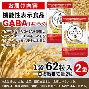 No.898 GABA100(62粒入×2袋・計124粒)【てまひま堂】