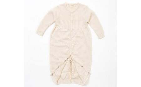 【ナチュラル】クローバー柄 2WAYオール CO-Ｗ42【60営業日程度で発送】| ベビー ベビー服 赤ちゃん 新生児～ 1歳前後 服 ツーウェイオール  スナップ留め ドレス型 パンツ オーガニック