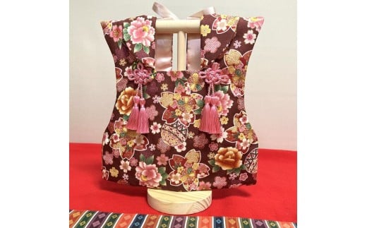 【5.紅色系（桜・牡丹・鞠）】【選べる8色】ベビーお祝い着(被布)