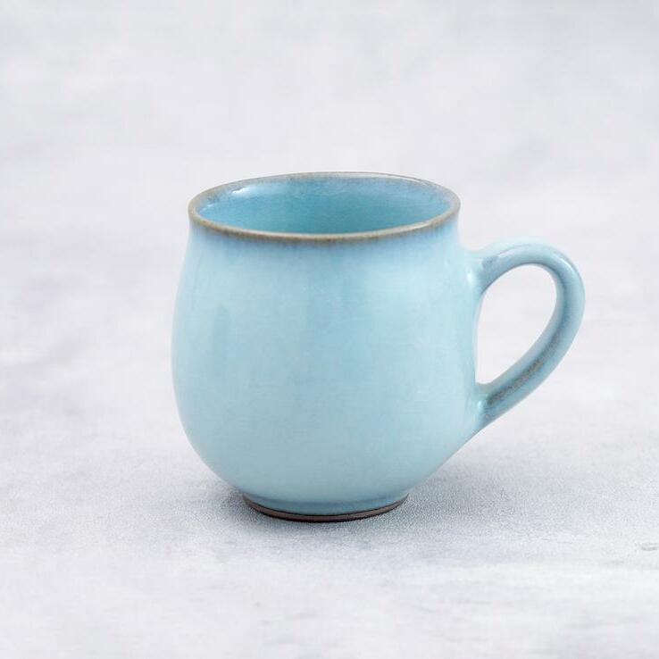 有田焼 月白丸 マグカップ 食器 青磁 マグカップ ふっくら マグカップ やわらか マグカップ ブルー マグカップ 作家 マグカップ 梶原大敬 茂正工房 A20-4_イメージ2