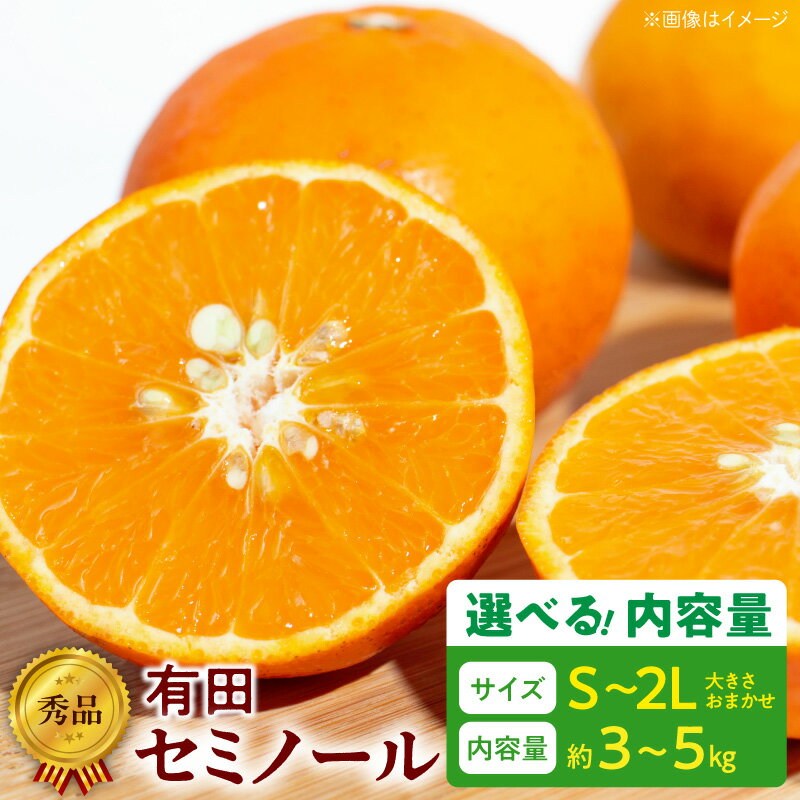 【ふるさと納税】【限定】 【2026年先行予約】 秀品 セミノール S ～ 2L 選べる 内容量 約3kg 約5kg 大きさ おまかせ 中晩柑 有田産 味 深み 濃厚 果汁 国産 果物 フルーツ 果実 食品 おやつ デザート お取り寄せ お取り寄せフルーツ 和歌山県 湯浅町 送料無料