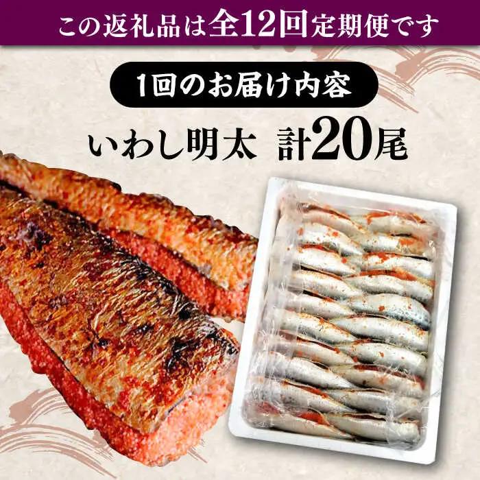 【全12回定期便】ピリ辛 いわし明太20尾[VCL080]