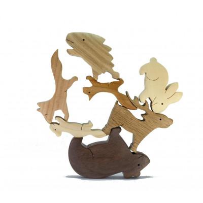 ふるさと納税 河内長野市 森の動物つみ木　知育玩具