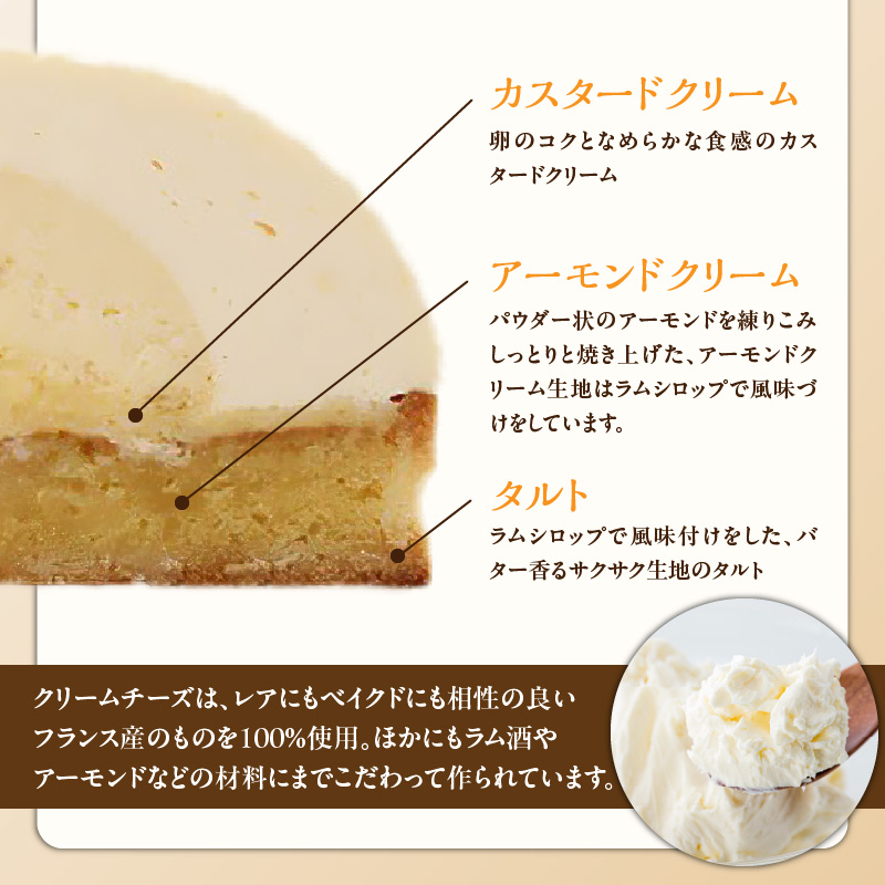 レアとベイクの白いダブルチーズタルト