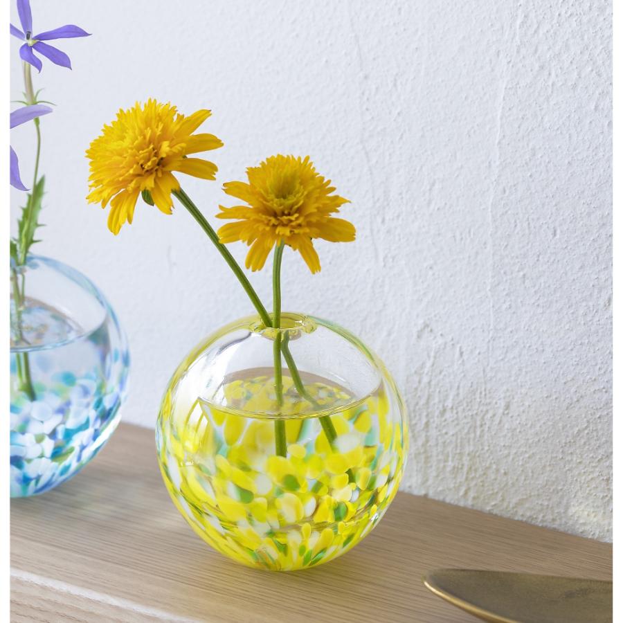 ＜津軽びいどろ＞一輪挿し 向日葵