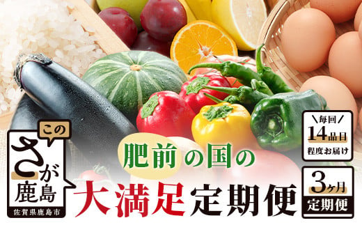 
【３ヶ月お届け】肥前の国の農産物 大満足 定期便 【 野菜 卵 米 果物 新鮮 セット 詰め合わせ 定期便 産地直送 肥前 】E-61
