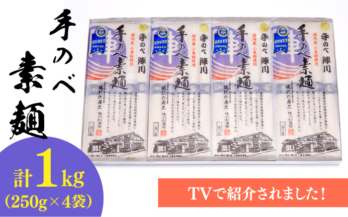 
【手のべ陣川】島原 手延べ そうめん 1kg / GS-20/ 化粧箱 / 袋入 / 南島原市 / ながいけ [SCH006]
