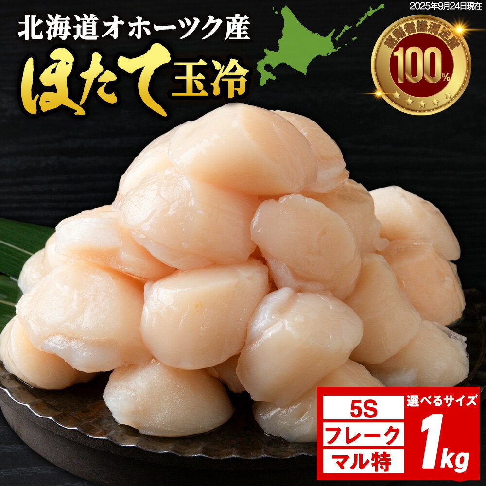 【ふるさと納税】《お年玉企画》☆ホタテ 玉冷 1kg 5S・フレーク・丸特 選べるサイズ 訳あり ほたて 帆立 国産 北海道産 オホーツク産刺身 玉冷 むき身 ほたて 帆立 冷凍 北海道産 浜頓別町 北海道ふるさと納税 ふるさと納税 北海道 浜頓別 通販