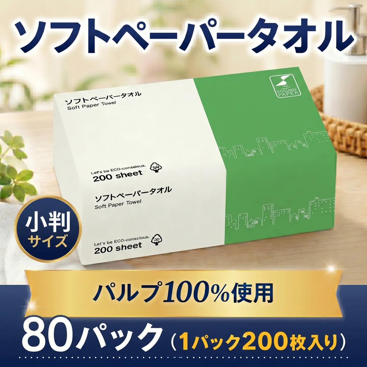 ペーパータオル バージンパルプ 200枚×80パック