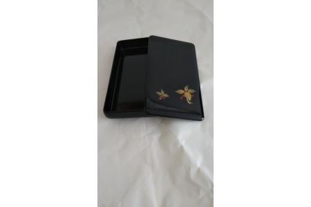 川連漆器 筆箱・藪柑子蒔絵 漆器 [H4-61003]