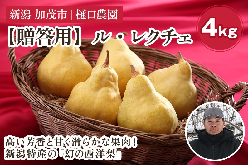 
                  【2026年先行予約】【贈答用】西洋梨 ル・レクチェ 4kg（9～12玉）《11月下旬～順次発送》果物 梨 洋梨 西洋梨 フルーツ 冬の味覚 デザート 産地直送 加茂市 樋口農園
                