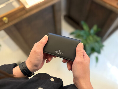 革職人が作る牛革名刺入れ Card case［BLK］