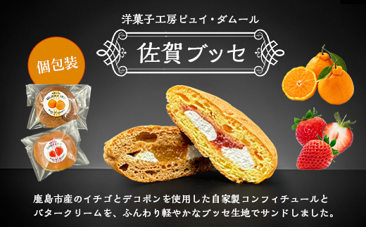 佐賀ブッセ 10個入り（イチゴ・デコポン 各5個）焼き菓子 洋菓子 お菓子 可愛い 美味しい 佐賀県 鹿島市 A-236