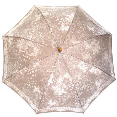 ふるさと納税 富士河口湖町 槙田商店【晴雨兼用】長傘 kirie ドットフラワー:モカブラウン |  | 01