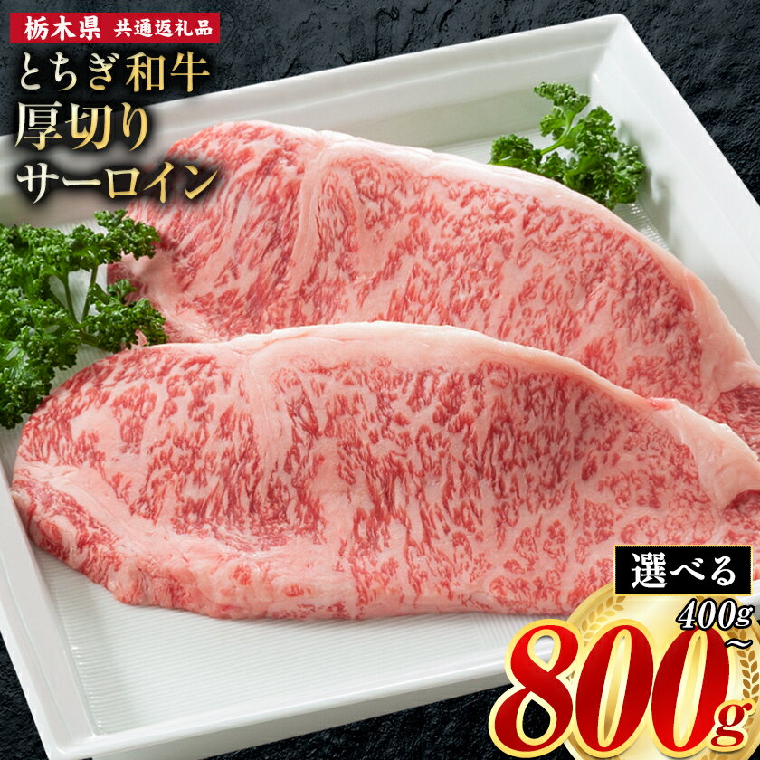 【ふるさと納税】黒毛和牛 とちぎ和牛 厚切り サーロイン A4～A5等級 選べる 霜降り 赤身 ステーキ 極上 400g 800g 数量限定 牛肉 冷凍 《7-14日以内に出荷予定(土日祝除く)》 冷凍庫 個別 以内 ブランド牛