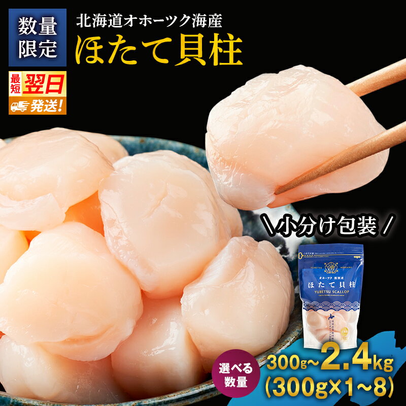 【ふるさと納税】【最短当日発送】〈新登場・数量限定〉北海道オホーツク 湧別沖 ほたて 玉冷小分け パック 300g～2.4kg 訳あり 北海道 ホタテ ランキング 海鮮 刺身 冷凍 帆立 ふるさと 人気 ホタテ貝柱　お届け：入金確認後、準備出来次第お届け