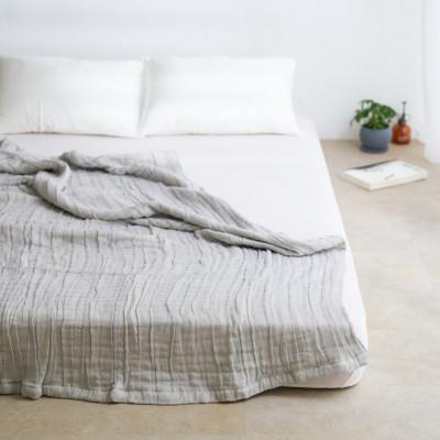 ふるさと納税 忠岡町 8重ガーゼケット　シフォン　軽量タイプ　綿100%　シングルサイズ　ブルー　日本製