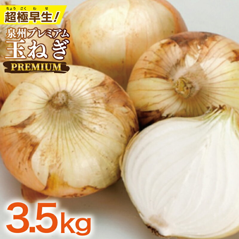 【ふるさと納税】【先行予約】 超極早生 泉州プレミアムたまねぎ 3.5kg 玉ねぎ 泉佐野産 国産 泉州野菜 泉州たまねぎ 生で食べられる 辛み少ない みずみずしい 際立つ甘み シャキシャキ 野菜 食品 サラダ マリネ サンドイッチ オニオン お取り寄せ 大阪府 泉佐野市 送料無料