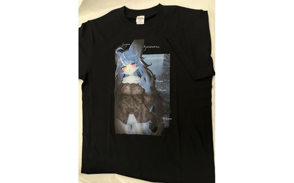 おまねこ転写プリントTシャツ　黒【Ｍサイズ】 222232_CX002VC02