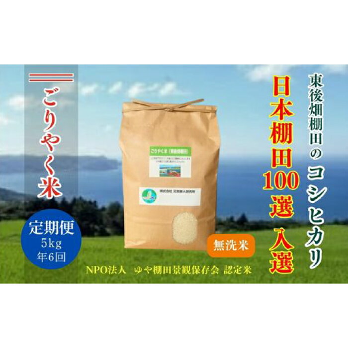 【ふるさと納税】 令和7年度産 ごりやく米 東後畑棚田こしひかり 無洗米 5kg 定期便 年6回 毎月配送 棚田米 長門市 コシヒカリ こしひかり