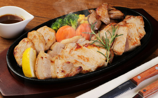 【佐助豚】ステーキ4種の食べ比べ セット／リブロース ロース ヒレクレピネット包み 肩ロースサイコロステーキ 豚肉 ぶた肉 冷蔵 国産 二戸市