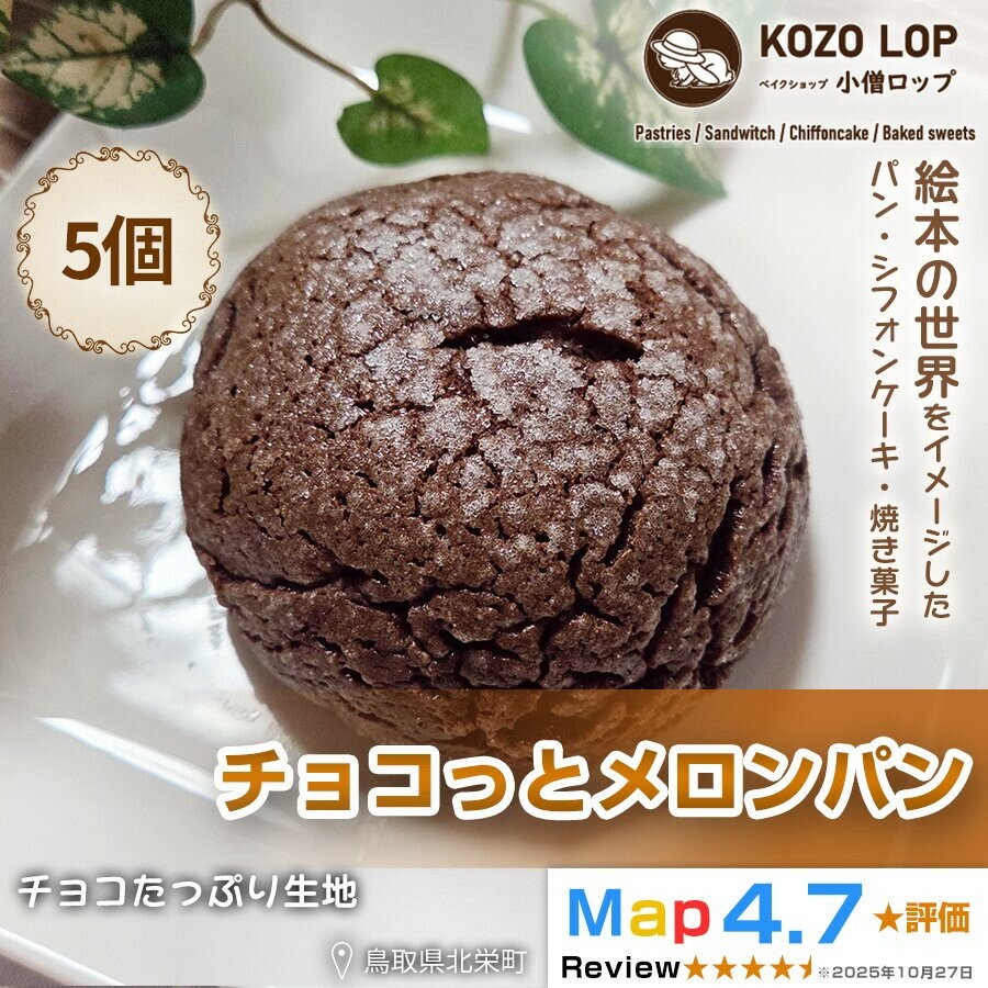 【ふるさと納税】1170.【鳥取県産 チョコたっぷり生地】チョコっとメロンパン 5個