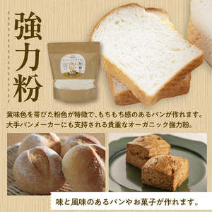 レビューキャンペーン実施中！北海道芽室町 北海道産オーガニック強力粉500g×４セット　 強力粉 パン お菓子 オーガニック 北海道 me059-008c
