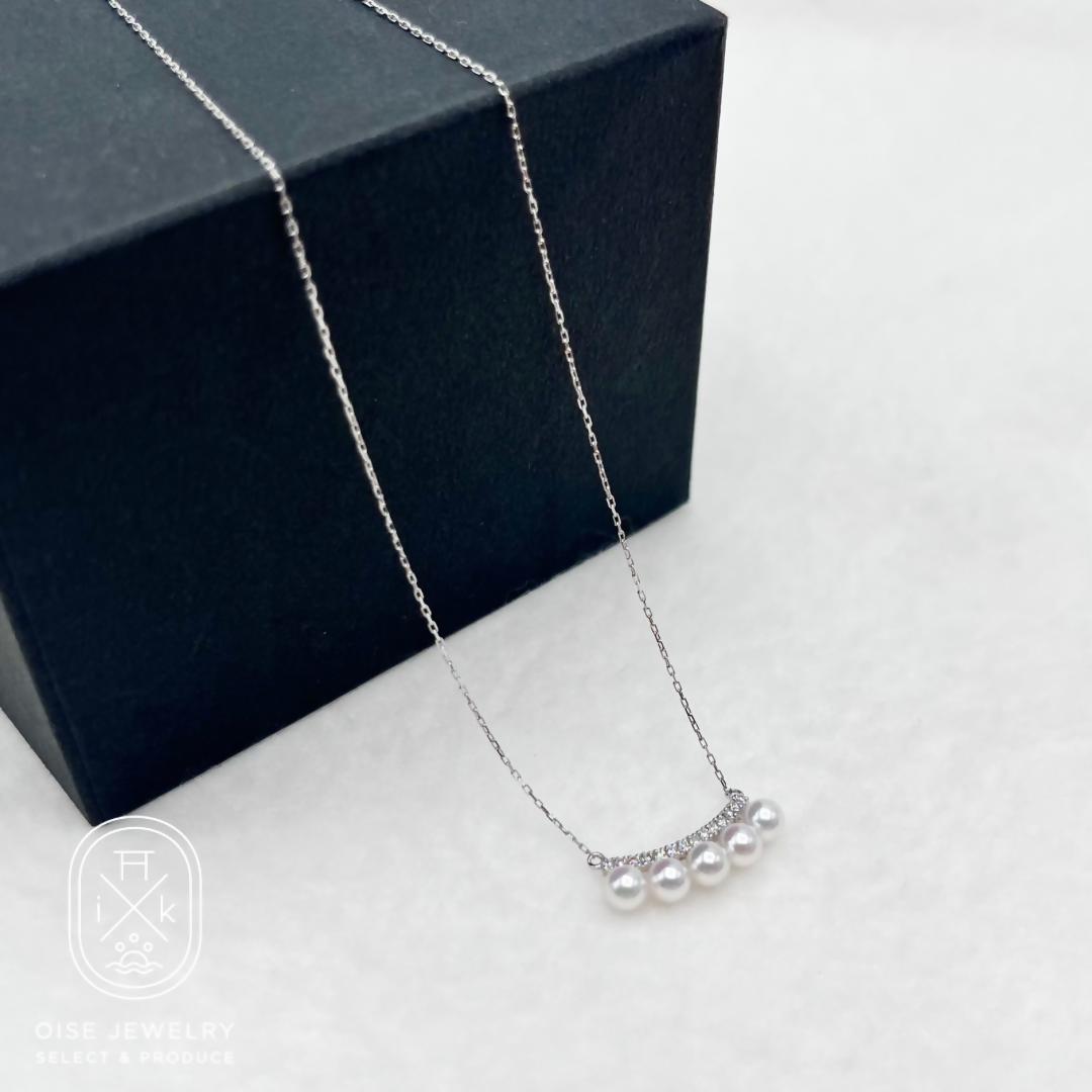 
            1889 PT900/850ダイヤモンド0.07ct アコヤ真珠ペンダント3.5mmUP　真珠　ネックレス　ペンダント　アコヤ真珠　アコヤ貝　伊勢志摩　冠婚葬祭　結婚式　入学式　ギフト　贈り物　アクセサリー　ジュエリー　パール
          