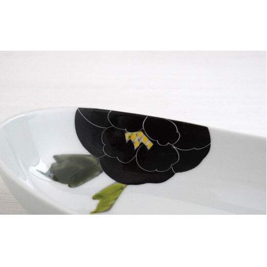 有田焼 泰山 赤牡丹・黒牡丹 楕円カレー皿2枚セット A40-219_イメージ4