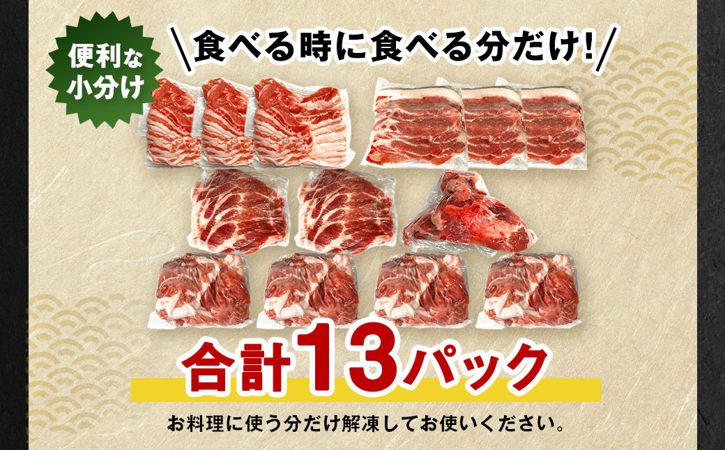 【大分県産】九重 夢ポーク (お米豚) 5種 詰合せ 合計3.6kg 豚肉