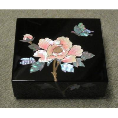 ふるさと納税 高岡市 【高岡漆器】小箱　錆絵花鳥　牡丹　螺鈿