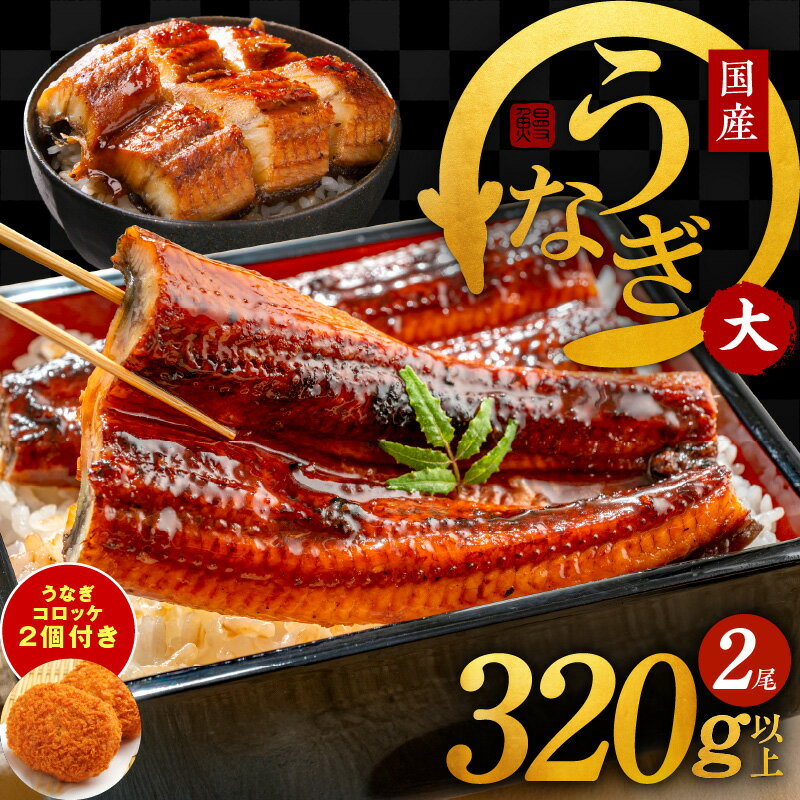 【ふるさと納税】先行予約 国産うなぎ 2尾 320g 以上 1尾160g以上 大サイズ うなぎコロッケ 2個付き 国産 泉佐野産 養殖 うなぎ 蒲焼 うな丼 うな重 ひつまぶし 大黒水産 えびす鰻 unagi 大阪府 泉佐野市 惣菜 お取り寄せ お取り寄せグルメ 送料無料