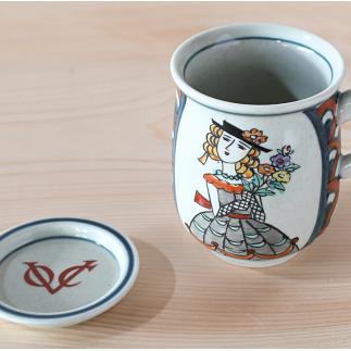有田焼 南蛮人（赤）マグ&小皿セット【ARITAYAKI-STORE】 A20-447_イメージ2