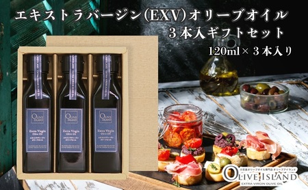 【 小豆島 】 エキストラバージン オリーブオイル 120ml 3本 ギフト 贈答用 詰め合わせ 食用油 パスタ サラダ ドレッシング 調味料 土庄町
