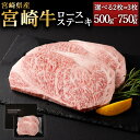 【ふるさと納税】【選べる容量】＜宮崎牛ロースステーキ 2枚 500g または 3枚 750g＞1か月以内に順次出荷 宮崎牛 牛肉 和牛 肉 お肉 牛ロース ロースステーキ ロース ステーキ肉 ステーキ用 冷凍 お取り寄せ グルメ 宮崎県 高鍋町 送料無料