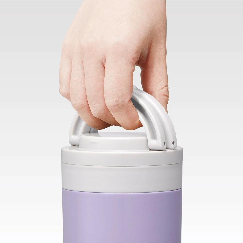 スープジャー 「折りたたみハンドルデリカポット」 300ml ライラック スープジャー 保温 保冷 スープジャー 保存容器 かわいい コンパクト 可愛い メンズ レディース 女性 男性 (スケーター株