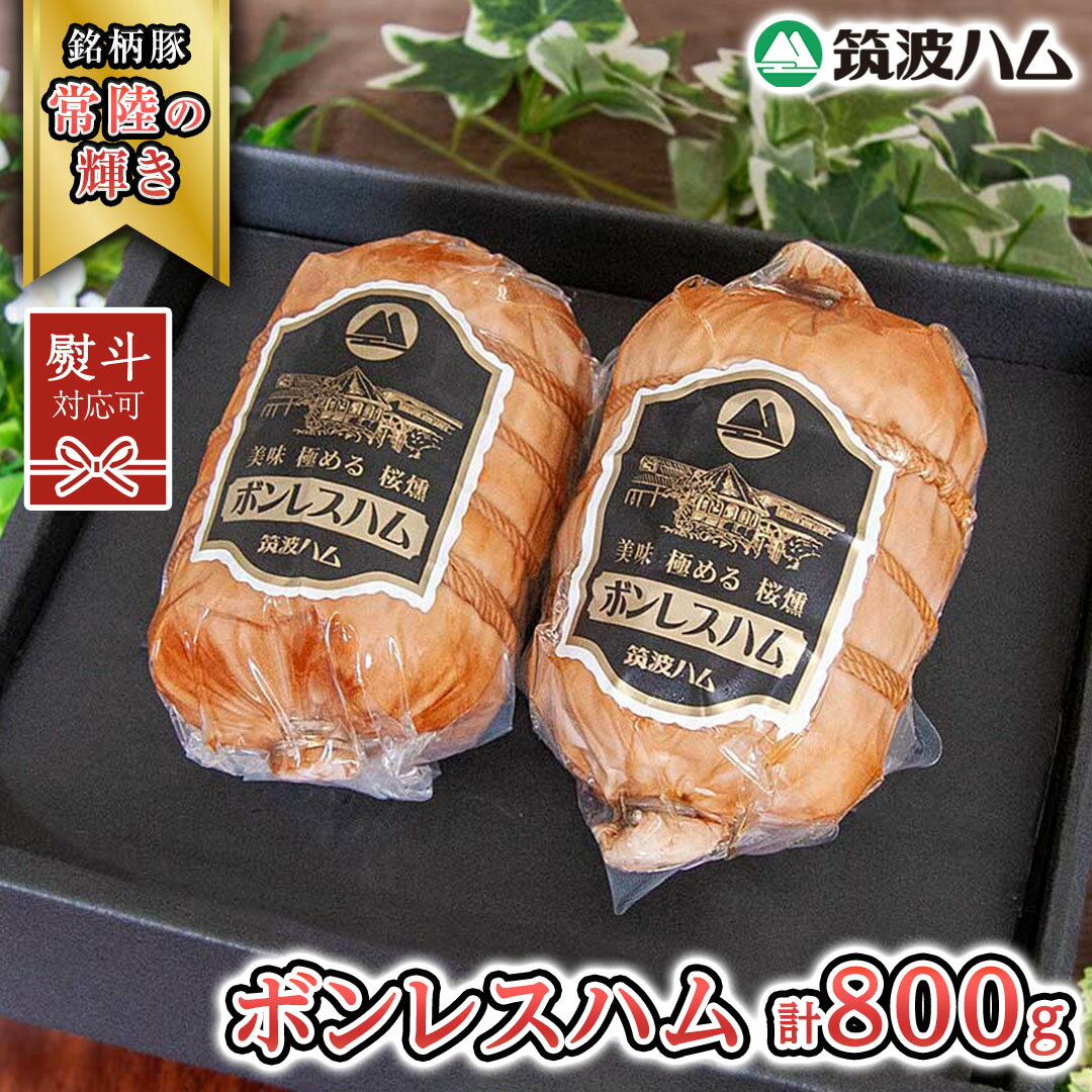 【ふるさと納税】《 熨斗 対応品 》 筑波ハム しっとり柔らか ボンレスハム 2個 合計 800g 『常陸の輝き』 茨城県産 ブランド豚 銘柄豚 ( 茨城県共通返礼品 )