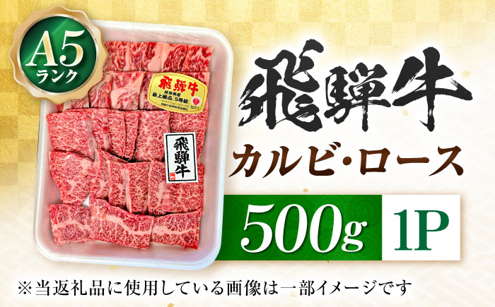 飛騨牛 A5等級 焼肉用 カルビ・ロース 500g カルビ カルビ焼肉 カルビ肉 ロース 焼肉 焼き肉 やきにく 焼肉セット 焼肉用 赤身 最高級 a5 A5 牛 和牛 牛肉 お肉 高級 贈答ギフト 