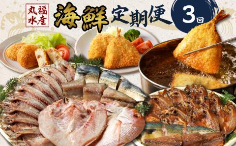 【3回定期便】丸福水産・海鮮定期便 ／ 干物 ひもの フライ 個包装 小分け 魚 詰合せ 詰め合わせ 乾物 塩干し みりん干し 海鮮 魚介 食べ比べ 国産 冷凍