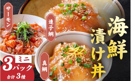 干物屋さんの漬け丼 人気セットミニ 3パック（3種）【急速冷凍】（プロトン凍結）