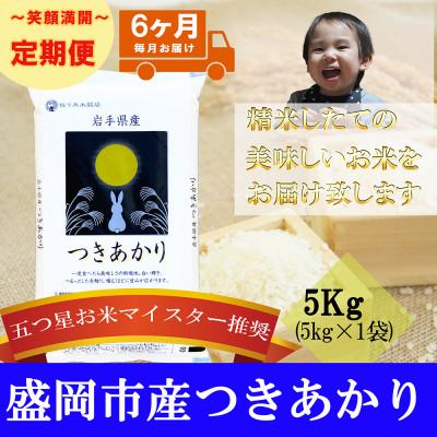 ふるさと納税 盛岡市 【毎月定期便】精米 つきあかり 5kg全6回