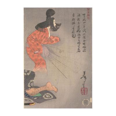 ふるさと納税 名古屋市 オリジナル【レプリカ浮世絵(2枚絵)月岡芳年作「天延四年秋妖怪土蜘蛛脳源頼光寝所酒田公時等宿直欲払其 |  | 02