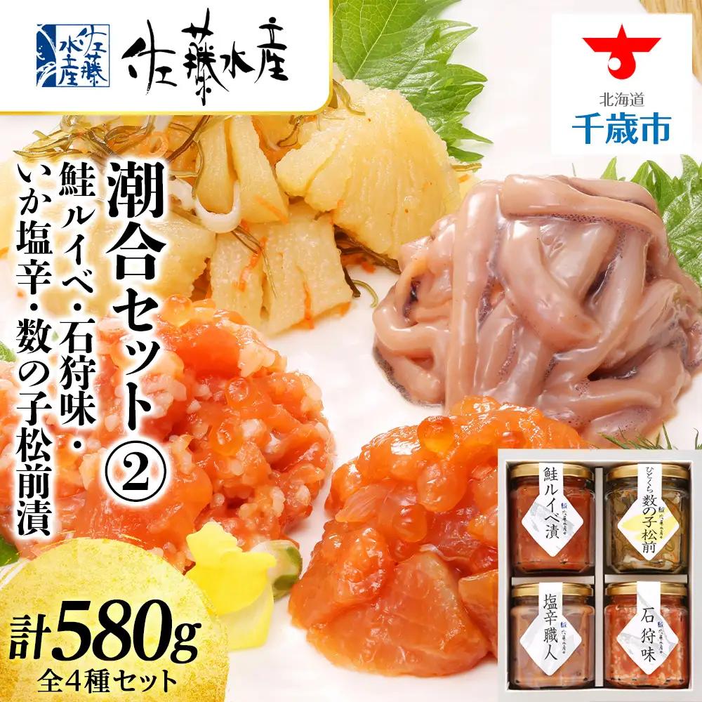 佐藤水産 潮合セット2.鮭ルイベ 石狩味 塩辛 松前漬